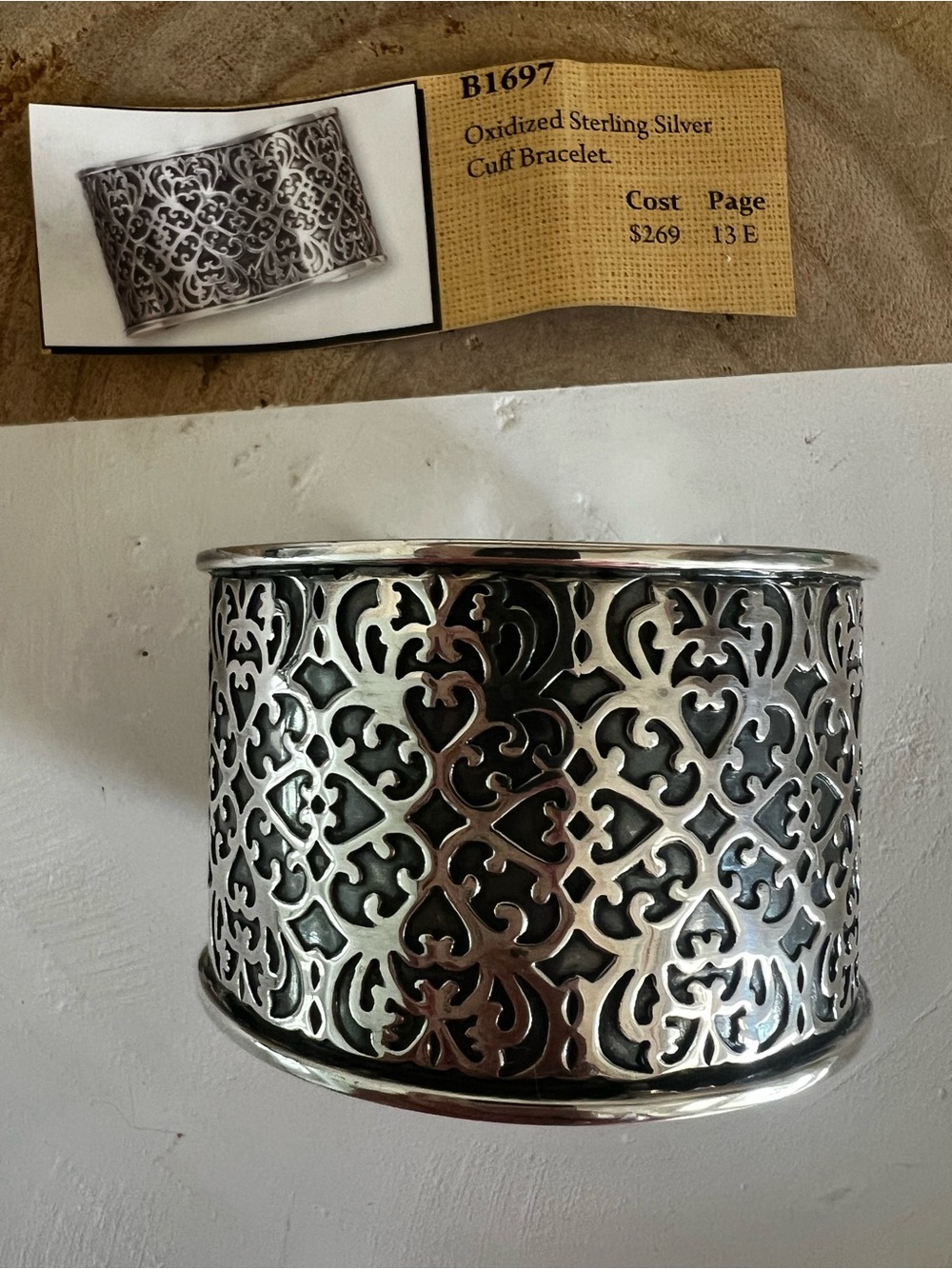 Silpada Oxidized Sterling Silver Filigree Cuff Bracelet